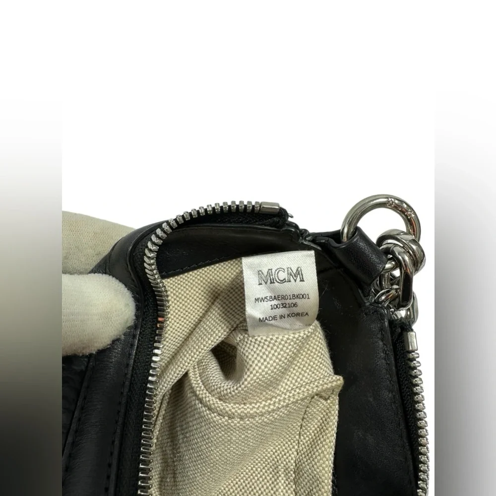 MCM  Michael Cromer Delmy Visetos Mini signature black shoulder bag chain - Picture 15 of 16